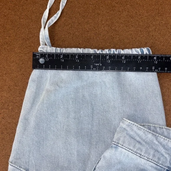 High Waisted Cropped Barrel jeans Light Blue Women's 90’ baggy boho - Picture 6 of 11